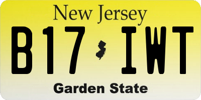 NJ license plate B17IWT