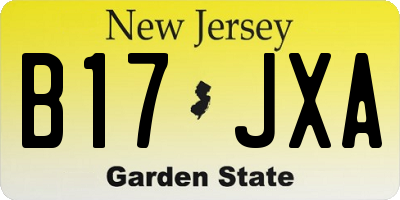 NJ license plate B17JXA