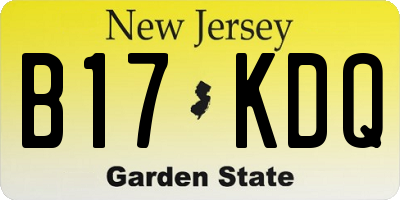 NJ license plate B17KDQ