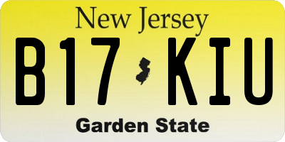 NJ license plate B17KIU