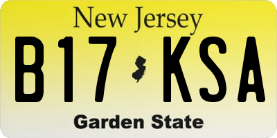 NJ license plate B17KSA