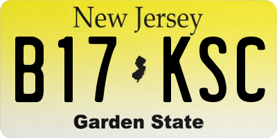 NJ license plate B17KSC