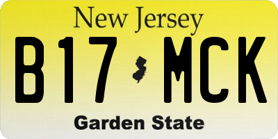 NJ license plate B17MCK