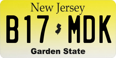 NJ license plate B17MDK