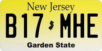 NJ license plate B17MHE