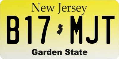 NJ license plate B17MJT