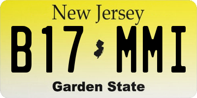 NJ license plate B17MMI