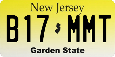 NJ license plate B17MMT