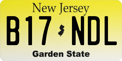 NJ license plate B17NDL