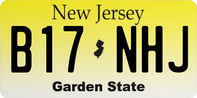 NJ license plate B17NHJ
