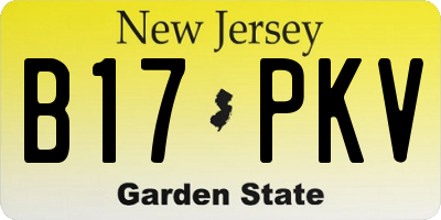 NJ license plate B17PKV
