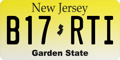 NJ license plate B17RTI