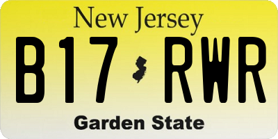 NJ license plate B17RWR
