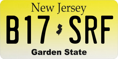 NJ license plate B17SRF