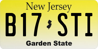 NJ license plate B17STI