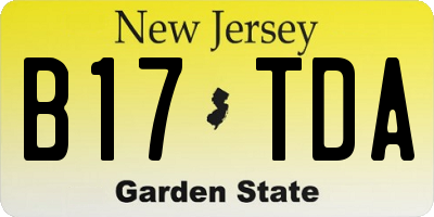 NJ license plate B17TDA