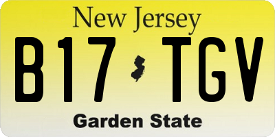 NJ license plate B17TGV