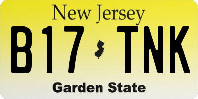 NJ license plate B17TNK