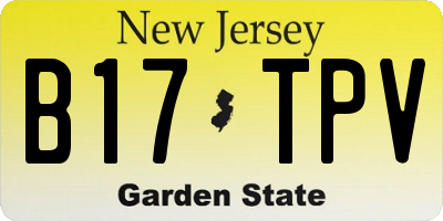 NJ license plate B17TPV