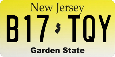 NJ license plate B17TQY