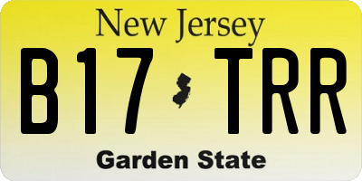 NJ license plate B17TRR