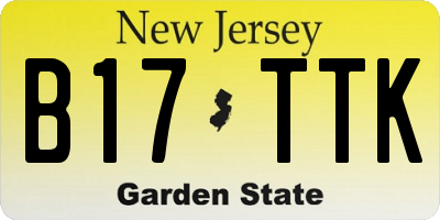 NJ license plate B17TTK