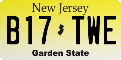NJ license plate B17TWE