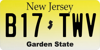 NJ license plate B17TWV