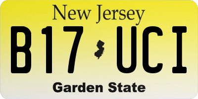 NJ license plate B17UCI