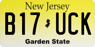 NJ license plate B17UCK