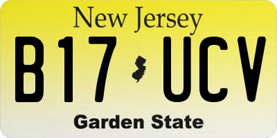 NJ license plate B17UCV