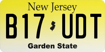 NJ license plate B17UDT