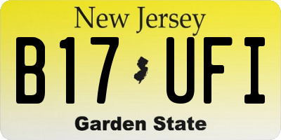 NJ license plate B17UFI