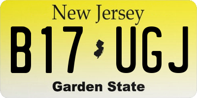 NJ license plate B17UGJ