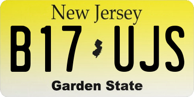 NJ license plate B17UJS