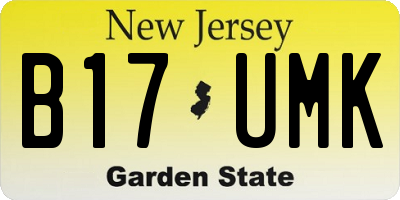 NJ license plate B17UMK