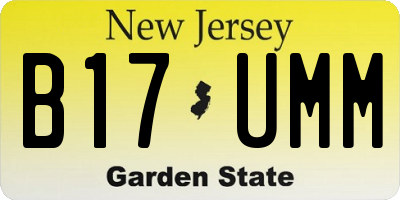 NJ license plate B17UMM