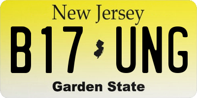 NJ license plate B17UNG