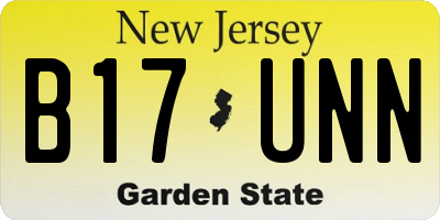 NJ license plate B17UNN