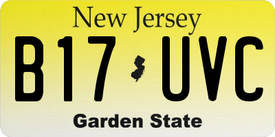 NJ license plate B17UVC