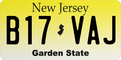 NJ license plate B17VAJ