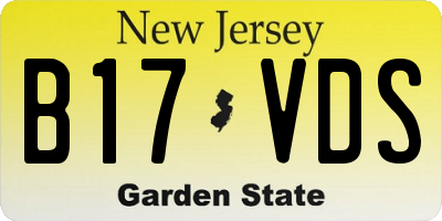 NJ license plate B17VDS