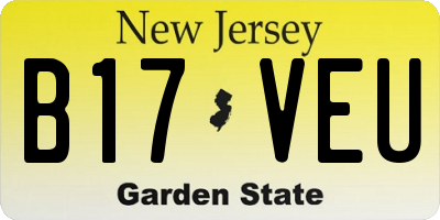 NJ license plate B17VEU