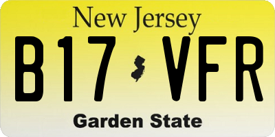 NJ license plate B17VFR