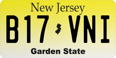 NJ license plate B17VNI