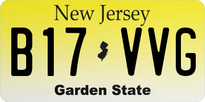 NJ license plate B17VVG