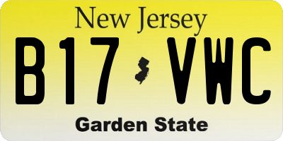 NJ license plate B17VWC