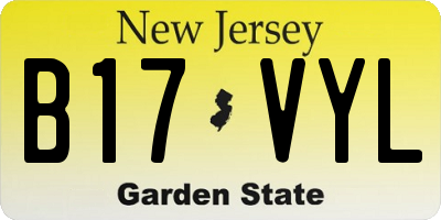 NJ license plate B17VYL