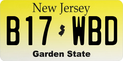 NJ license plate B17WBD