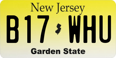 NJ license plate B17WHU